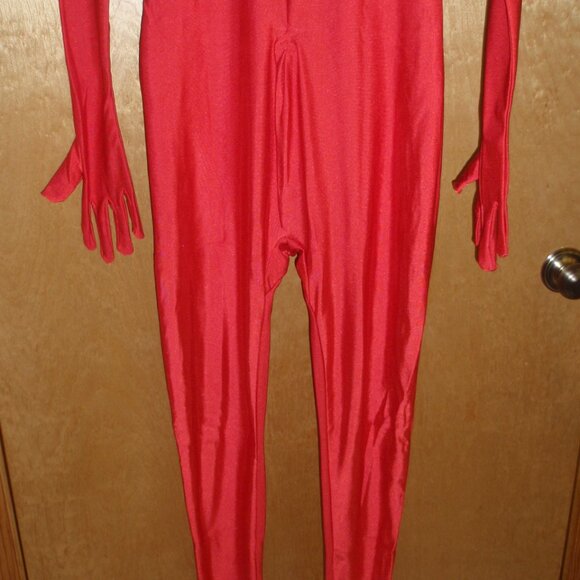 2nd Skin Devil Red FULL BODYSUIT ZENTAI Gimp Costume Great for Halloween - NEW! - Picture 8 of 8